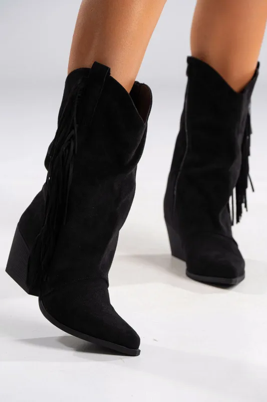 Cowboy Boots Suede Fringes