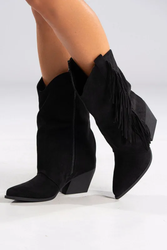 Cowboy Boots Suede Fringes