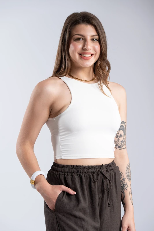 Crop Top Minimal Αμάνικο