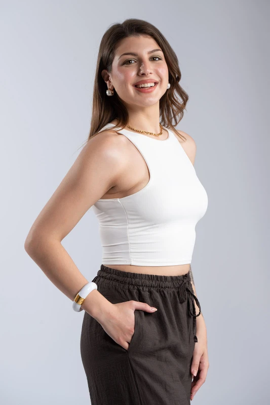 Crop Top Minimal Αμάνικο