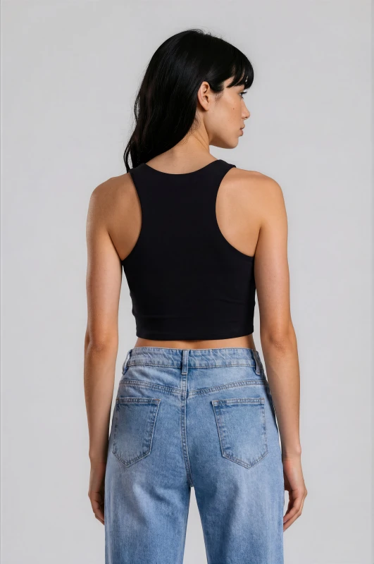 Minimal Sleeveless Crop Top 