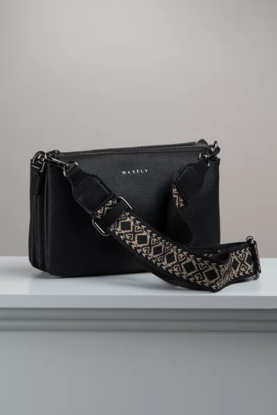 Crossbody Mini Πολλαπλές Θήκες Μαύρη