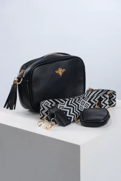 Crossbody Small Butterfly Μαύρη