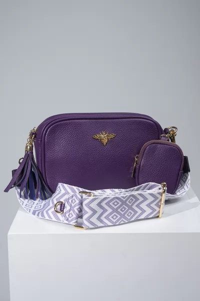 Crossbody Small Butterfly Μελιτζανί