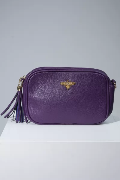 Crossbody Small Butterfly Μελιτζανί