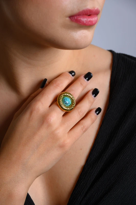  Ring Hammered Azure Halo 