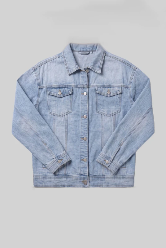 Denim Jacket Cropped Cotton