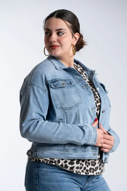 Denim Jacket Cropped Cotton