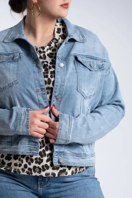 Denim Jacket Cropped Cotton