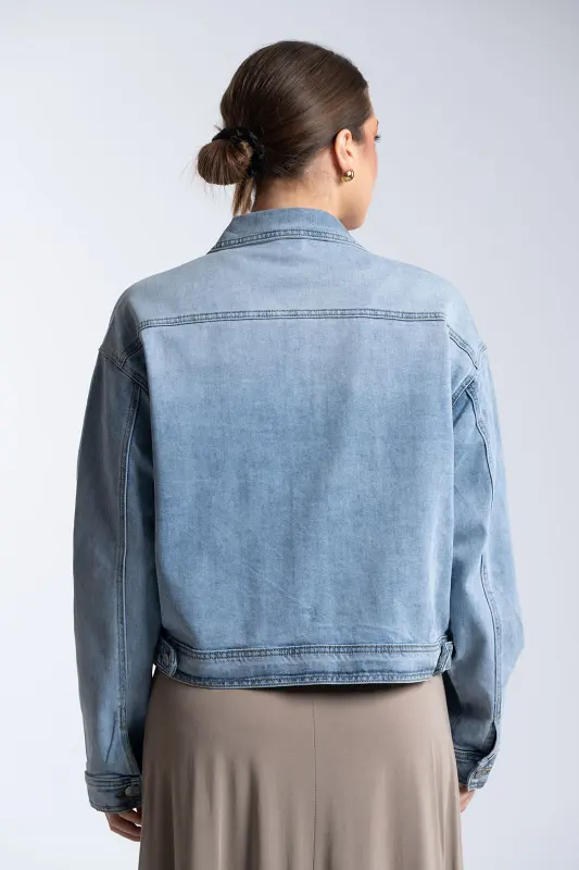 Denim Jacket Cropped Cotton
