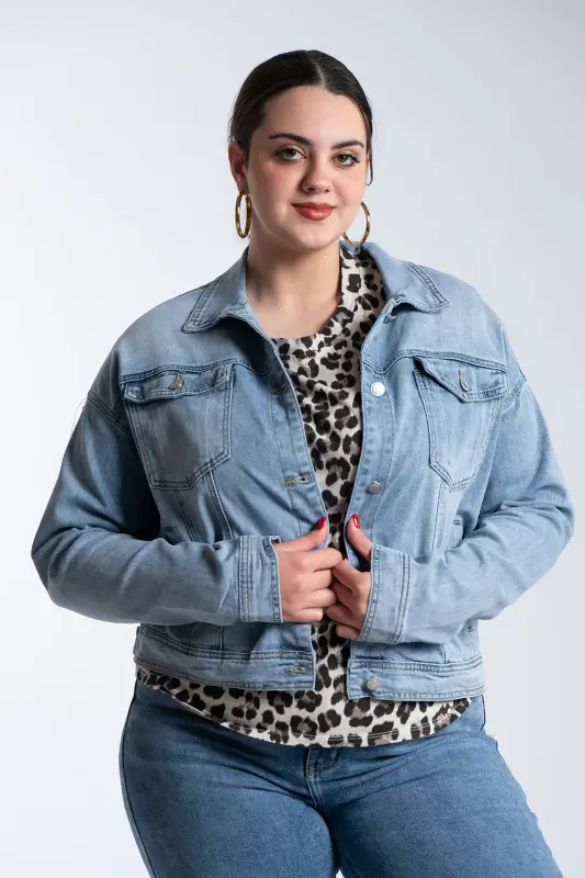 Denim Jacket Cropped Cotton