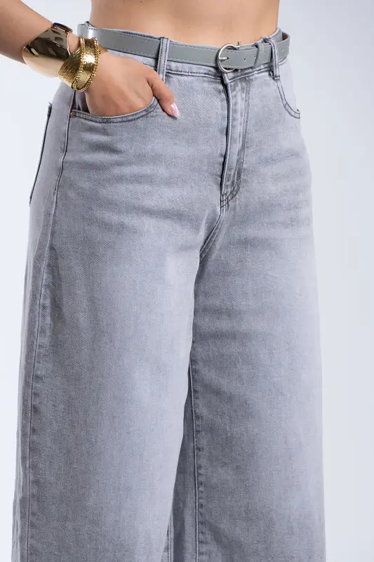 Denim Zip Culotte Ζώνη