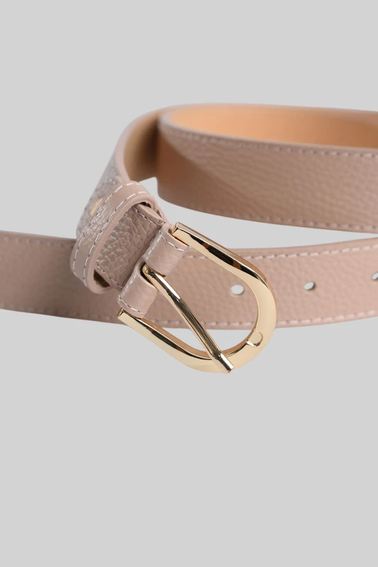 Leather Belt Gold Buckle 