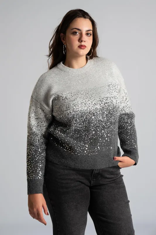 Sweater Two-tone Sequined