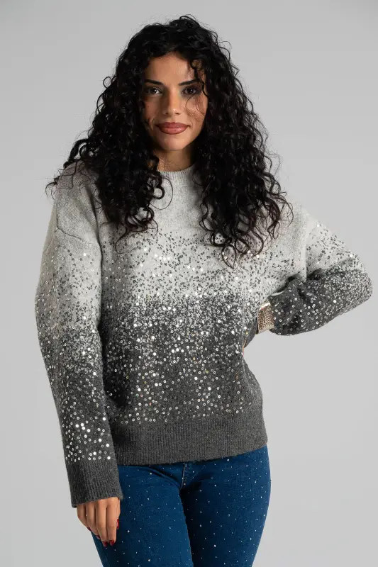 Sweater Two-tone Sequined