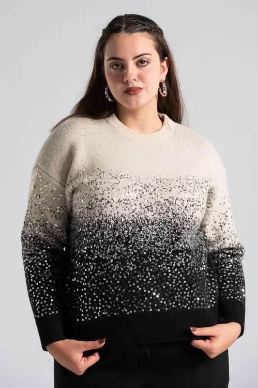 Sweater Two-tone Sequined