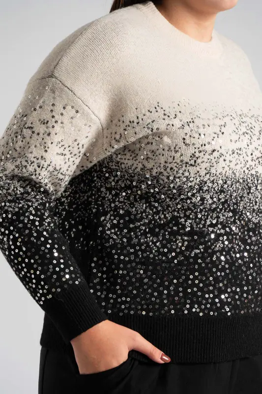 Sweater Two-tone Sequined