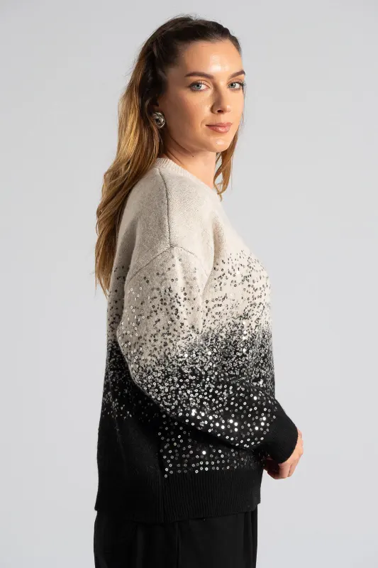 Sweater Two-tone Sequined