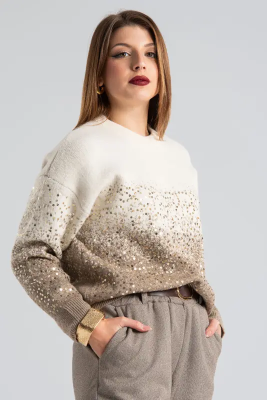 Δίχρωμο Πουλόβερ Παγιέτες