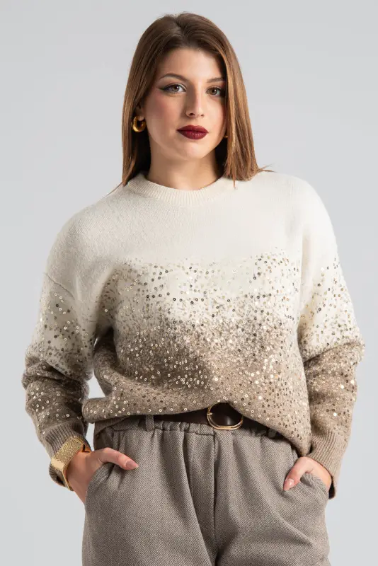 Sweater Two-tone Sequined