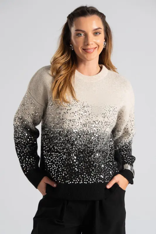 Sweater Two-tone Sequined