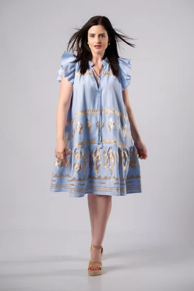 Φόρεμα Αμάνικο Afroditi Γαλάζιο