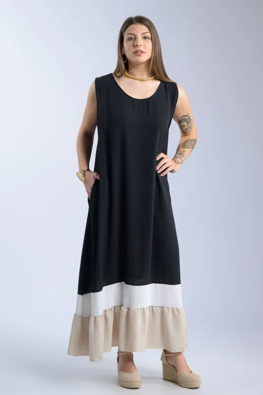 Oversized Sleeveless Crepe Dress
