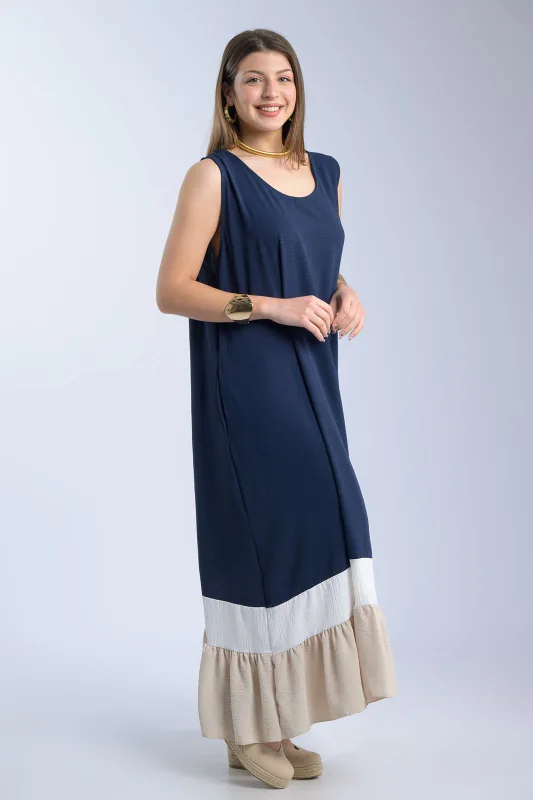 Oversized Sleeveless Crepe Dress