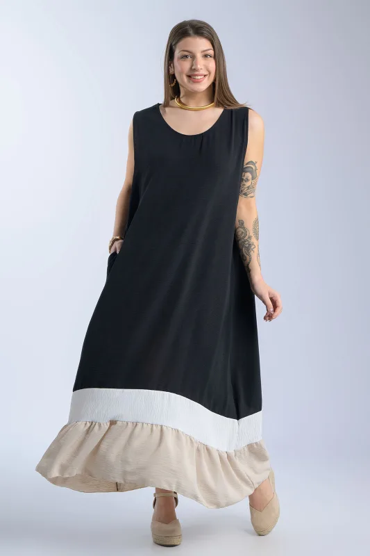Φόρεμα Αμάνικο Crep Oversized