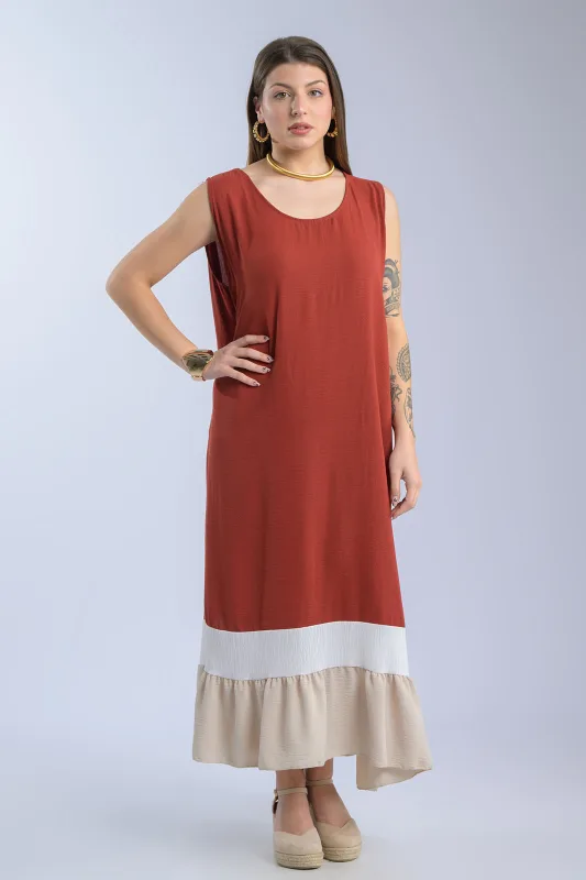 Oversized Sleeveless Crepe Dress