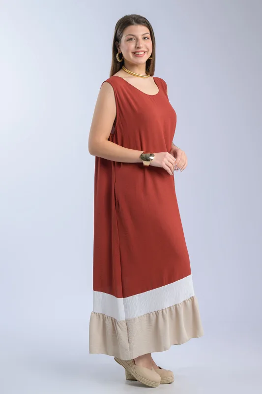 Oversized Sleeveless Crepe Dress