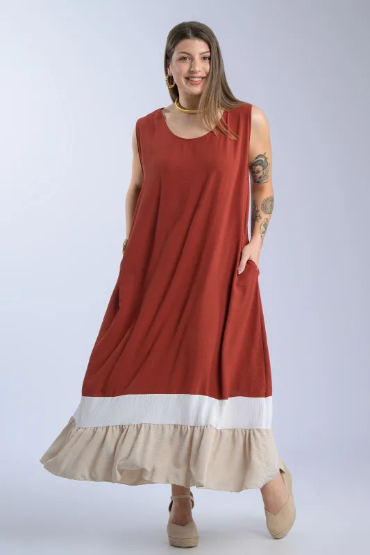 Φόρεμα Αμάνικο Crep Oversized