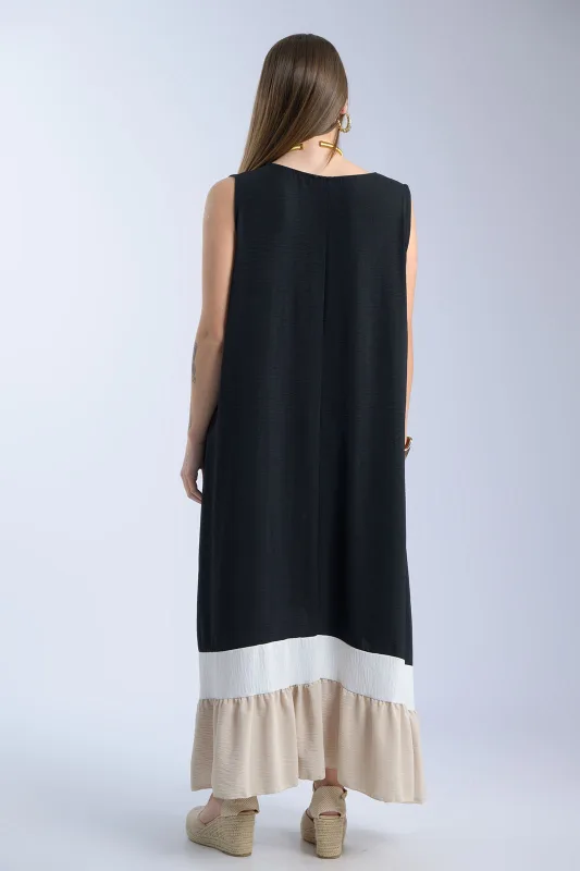 Oversized Sleeveless Crepe Dress