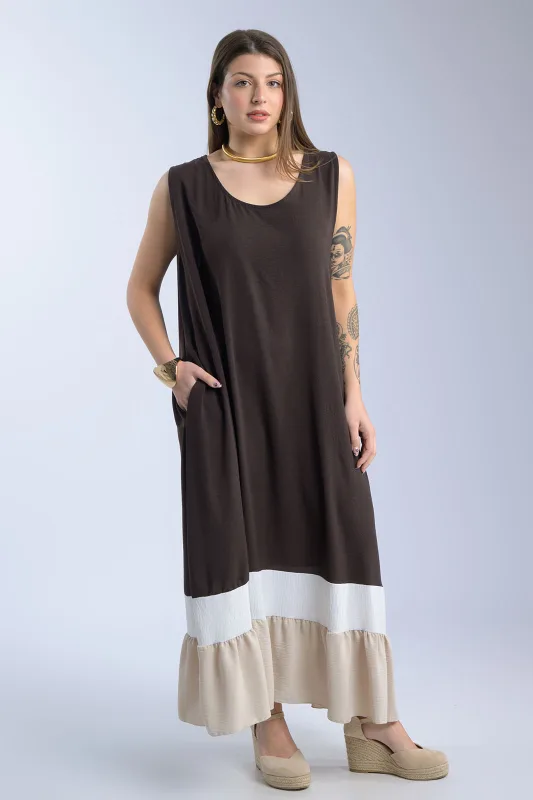 Φόρεμα Αμάνικο Crep Oversized