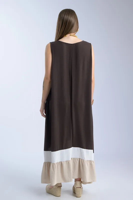 Oversized Sleeveless Crepe Dress