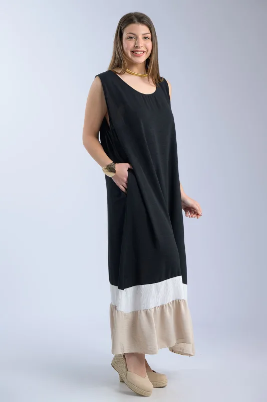 Oversized Sleeveless Crepe Dress