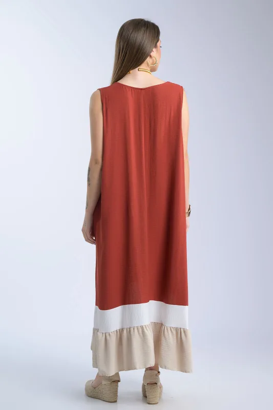 Oversized Sleeveless Crepe Dress