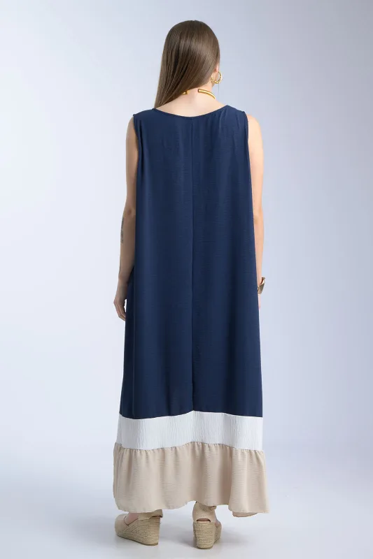 Oversized Sleeveless Crepe Dress