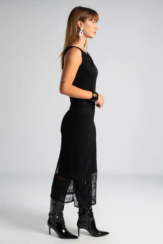Dress Sleeveless Lace Bodycon 