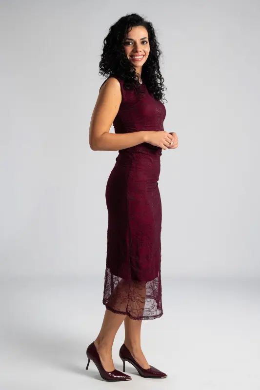 Dress Sleeveless Lace Bodycon 