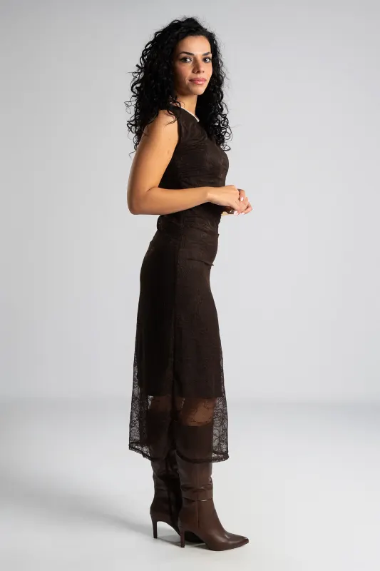 Dress Sleeveless Lace Bodycon 