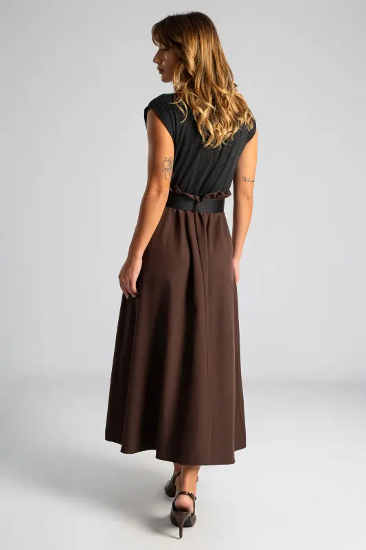 Dress Sleeveless Different Textures Maxi