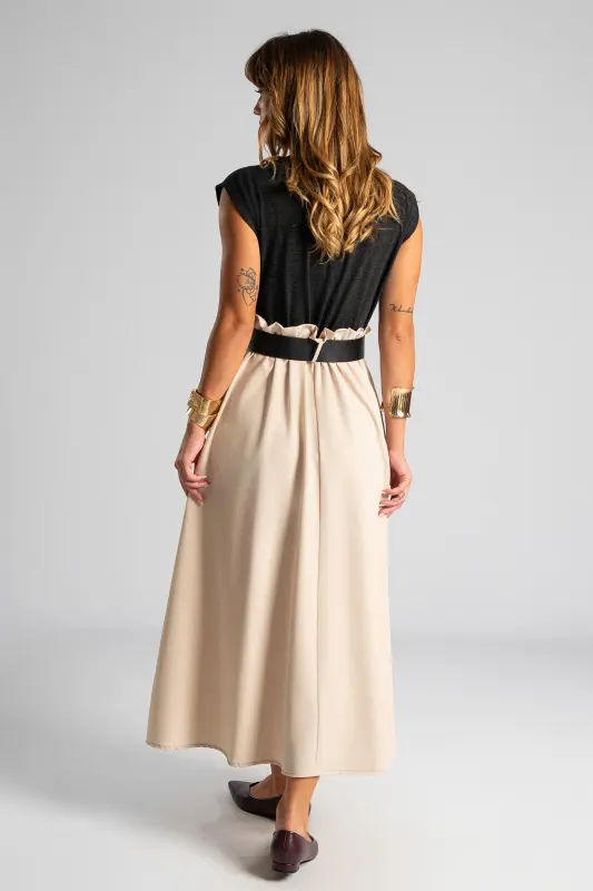 Dress Sleeveless Different Textures Maxi