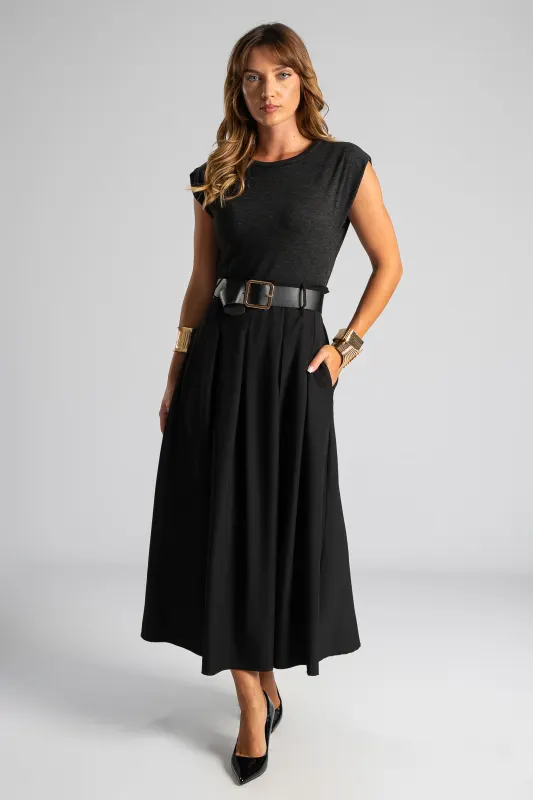 Dress Sleeveless Different Textures Maxi