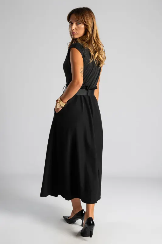 Dress Sleeveless Different Textures Maxi