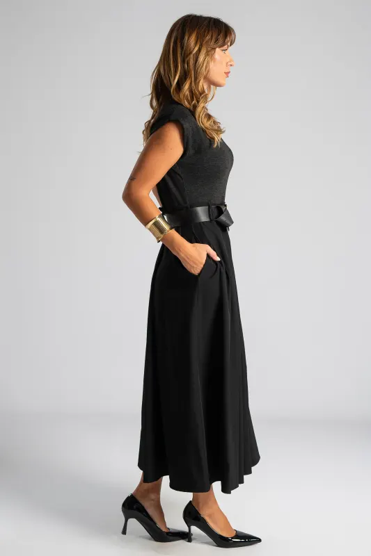 Dress Sleeveless Different Textures Maxi