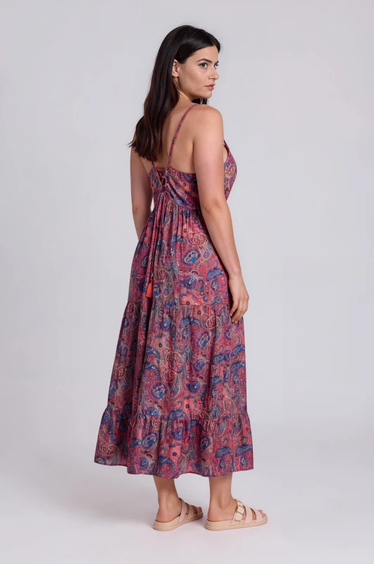 Dress Sleeveless Embroidered with Gold Details