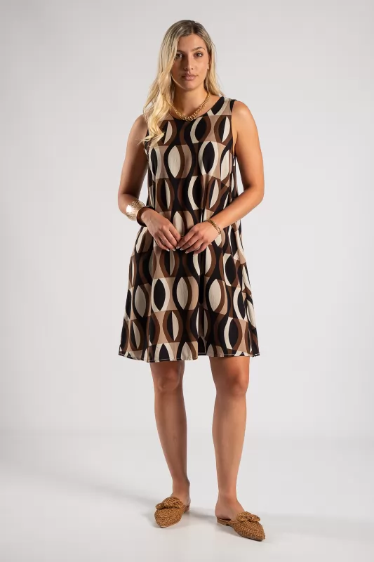Sleeveless Dress Geometric Patterns