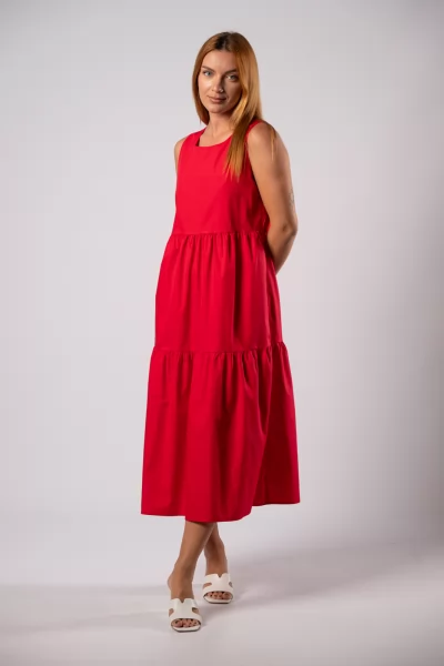 Φόρεμα Αμάνικο Κόκκινο
