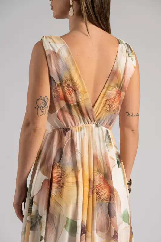 Φόρεμα Αμάνικο Maxi Floral